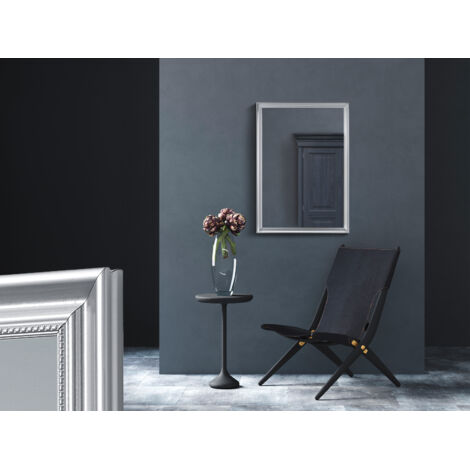 Wandspiegel Badspiegel Hängespiegel Flurspiegel silber verziert H 70cm