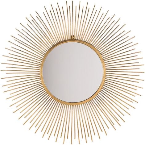 Wandspiegel Gold ø 80 cm Rund Mandala Glamour Modern