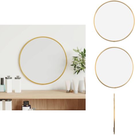 Wandspiegel Golden Ø 30 cm Rund - Wandspiegel - Goldener Spiegel - Badezimmerspiegel - Wohnzimmerspiegel - Schlafzimmerspiegel