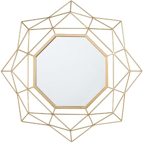 Wandspiegel HILLION 60 cm 60 cm Metall Gold