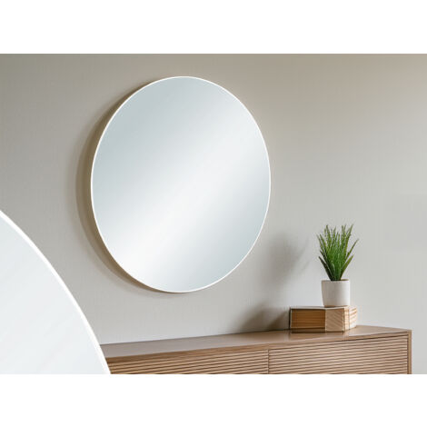 Wandspiegel MILA rund Metallrahmen Weiß Ø 50cm