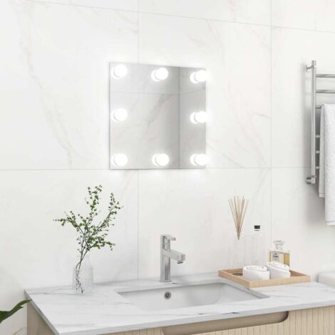 Wandspiegel mit LED-Beleuchtung Quadratisch Glas vidaXL