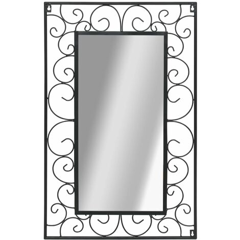 Wandspiegel Rechteckig 50 x 80 cm Schwarz