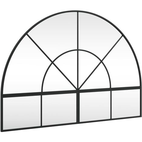 Wandspiegel Schwarz 100x70 cm Gewölbt Eisen vidaXL