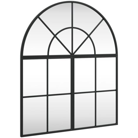 Wandspiegel Schwarz 60x70 cm Gewölbt Eisen vidaXL