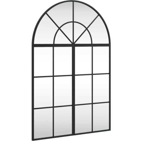 Wandspiegel Schwarz 60x90 cm Gewölbt Eisen vidaXL