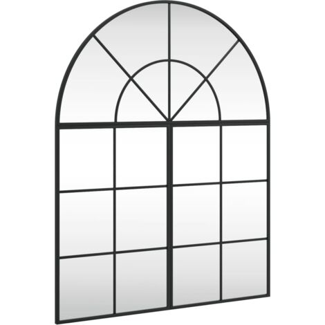 Wandspiegel Schwarz 80x100cm Gewölbt Eisen vidaXL