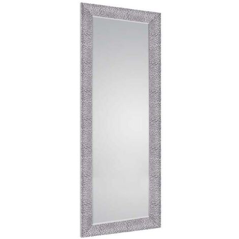 Wandspiegel VICKY Ganzkörperspiegel mit Rahmen Silber Schwarz 50x150 cm
