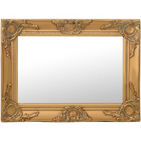Wandspiegel，Spiegel，Badzimmer Spiegel im Barock-Stil 60 x 40 cm Golden BNTED439724