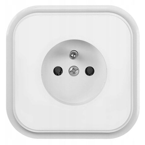 Wandsteckdose 230 V IP20 weiß mit Erdung, Einzelsteckdose, 1 Stück.