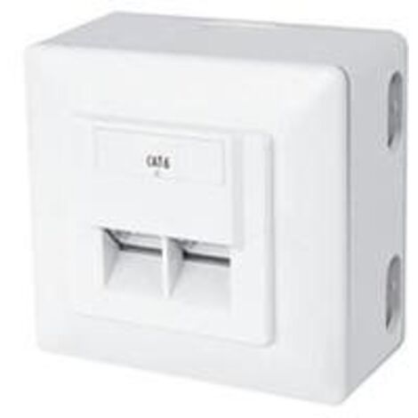 Wandsteckdose digitus cat6 cat6 2xrj45 8p8c lsa surface white