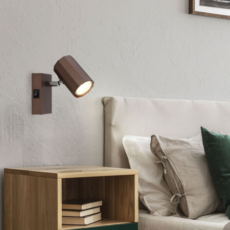 Wandstrahler Wandlampe Wandleuchte verstellbar Schlafzimmerlampe bronze H 14 cm