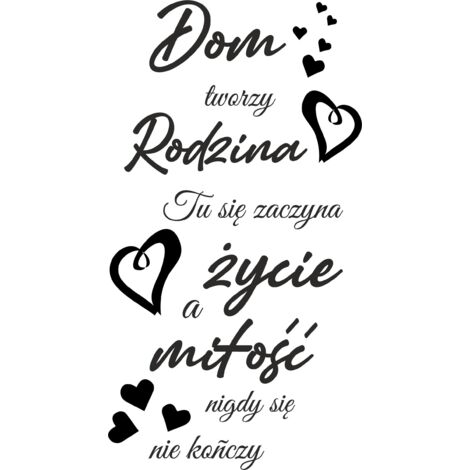Wandtattoo Home Creates Family Life Love Hearts 100x50cm NC010