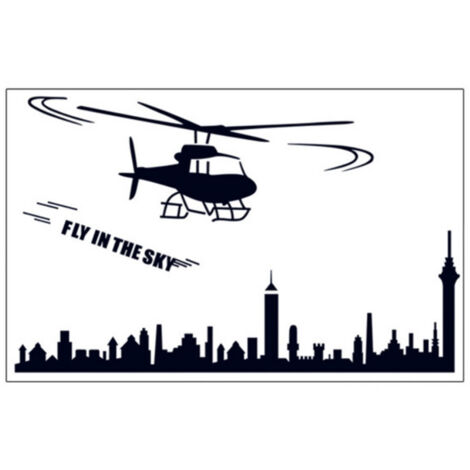 Wandtattoo mit Flugzeugmotiv für Schlafzimmer, Wohnzimmer und TV-Bereich, moderner Deko-Aufkleber