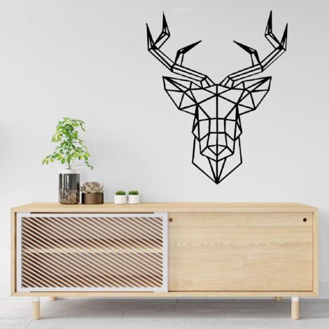Wandtattoos mit Hirschmotiv im nordischen Stil. Geometrische, minimalistische Linien.