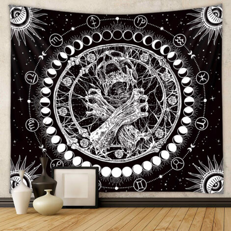 Wandteppich, Hintergrundstoff, trendiger Wandteppich, dekorativer Wandteppich im Bohème-Stil, 100 x 150 cm