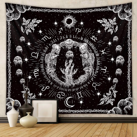 Wandteppich, Hintergrundstoff, trendiger Wandteppich, dekorativer Wandteppich im Bohème-Stil, 100 x 150 cm