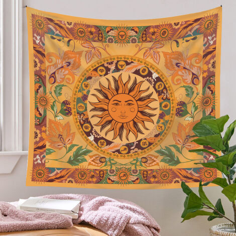 Wandteppich, Hintergrundstoff, trendiger Wandteppich, dekorativer Wandteppich im Bohème-Stil, 130 x 150 cm