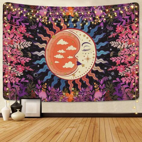 Wandteppich, Hintergrundstoff, trendiger Wandteppich, dekorativer Wandteppich im Bohème-Stil, 130 x 150 cm