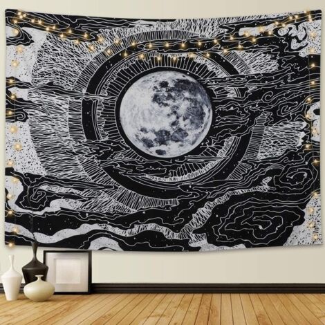 Wandteppich mit Mond- und Sternenmandala, Tarot-Anhänger