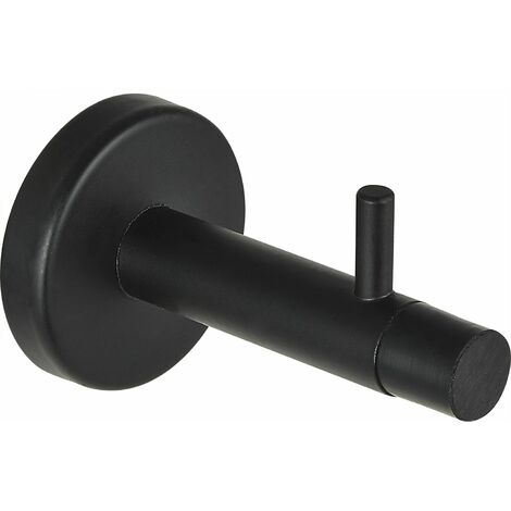 Wandtürpuffer mit Haken, Länge 82 mm, Stahl schwarz matt