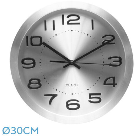 Wanduhr cronus Aluminium silber 30d kontinuierliches Uhrwerk