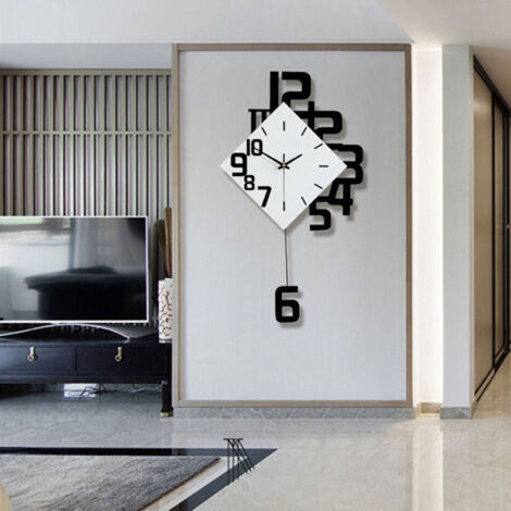 Wanduhr im nordischen Stil aus Schmiedeeisen für Wohnzimmer und Bar