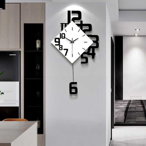 Wanduhr, Kreative Wanduhr Modernes Design Riesige Dekorative Wanduhr Leise Wanduhr Elegantes Holz Art Deco für Wohnzimmer Schlafzimmer Esszimmer Küche Büro, 34x63cm