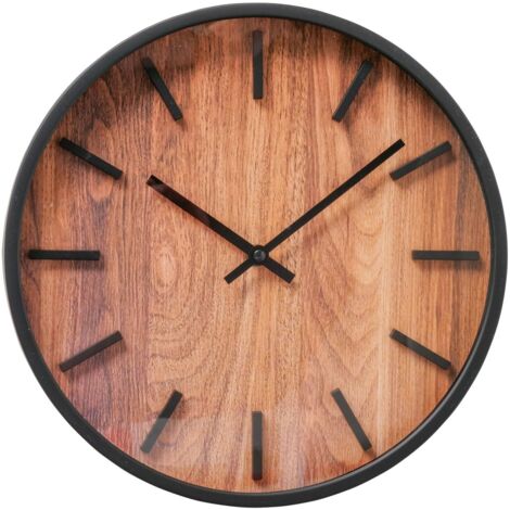 Wanduhr mit Holzmotiv, BUFORD, Ø 30 cm