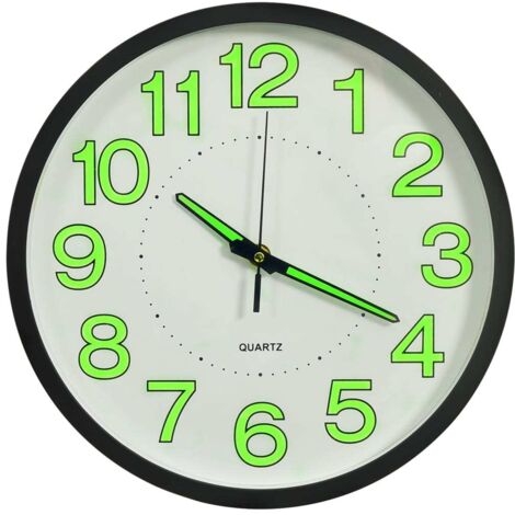 Wanduhr mit Licht Schwarz 30 cm
