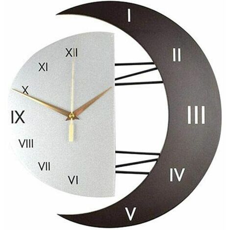 Wanduhr mit modernem Design, kreative Mondrahmenuhr, Küchen- und Heimdekoration (33 x 33 cm)