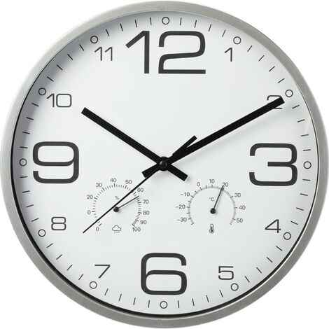 Wanduhr mit Wetterstation, Ø 30,5 cm