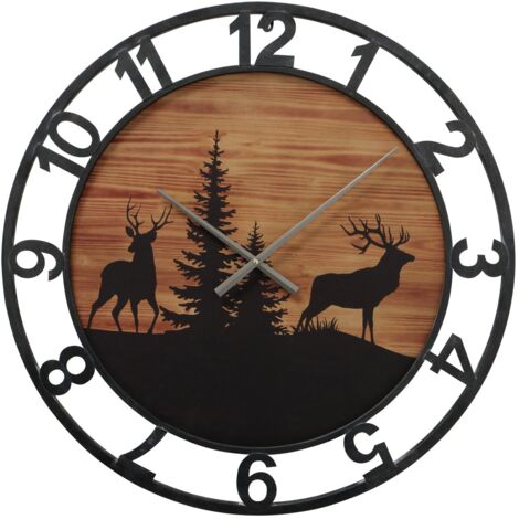 Wanduhr mit Wintermotiv, LUDWIG, Ø 70 cm