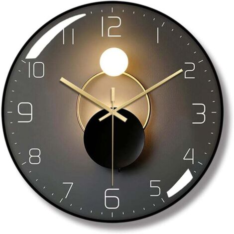 Wanduhr, Wanduhr im Art-Deco-Stil, moderne Metallwanduhr, geräuschlos und ohne Ticken