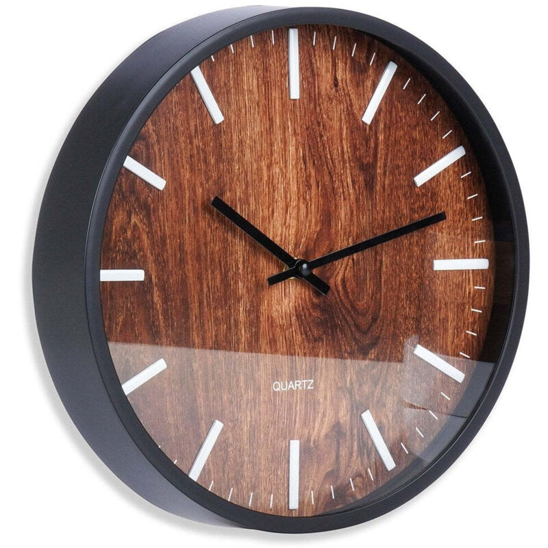 Peragashop Wanduhr, Zifferblatt In Holz-optik, Ø 25 Cm