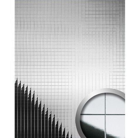 Wandverkleidung Wandpaneel WallFace 27379 M-Style Design Metall Mosaik Dekor selbstklebend spiegelnd silber 0,96 qm
