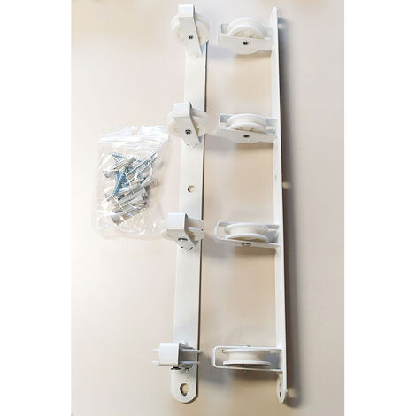 EDM Wandwäscheleine Basic mit 4 Rollen, weiß, 47x5x5cm 85761