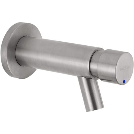 Wandwaschbeckenhahn mit zeitgesteuertem Stopp und Druckknopfsteuerung Idral Inox 08400  Stahl