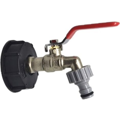 Wankd Adaptateur de réservoir IBC S60x6 vanne Robinet à 1/2'' pour robinet de jardin en laiton Adaptateur récupérateurs Eau de Pluie raccord Sortie raccord (7 15CM)