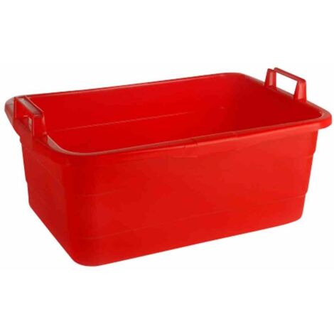 Wanne eckig 50 cm/26 l rot hochstehende Griffe