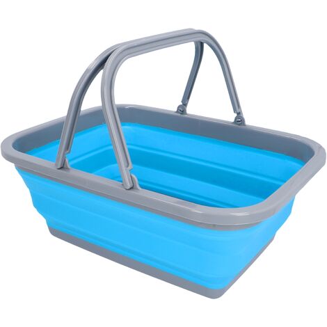 Wanne mit Henkel faltbar Blau