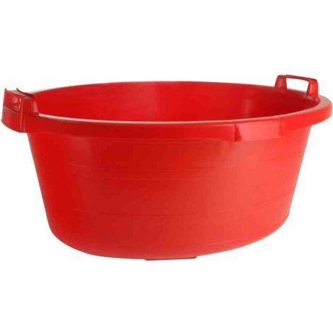 Wanne oval 55 cm/27 l rot hochstehende Griffe