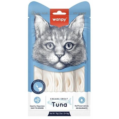 Wanpy Cat  Snack cremosi  Snack cremoso - salsa per gatti 70 g - Tonno 5x14 g