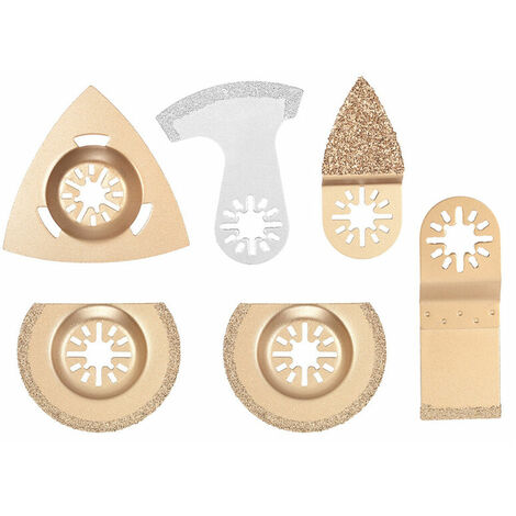 Wanyongbao 6 Piezas Hoja oscilante híbrida Hoja de sierra Herramienta eléctrica Accesorios para máquinas de corte Disco abrasivo de aleación multifuncional Disco abrasivo de esmeril