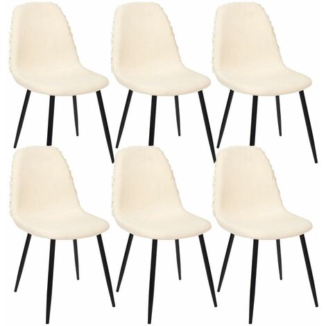 Lot de 6 chaises Victoria vintage pieds noir