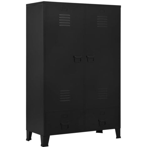 Wardrobe Industrial Black 90x40x140 cm Steel