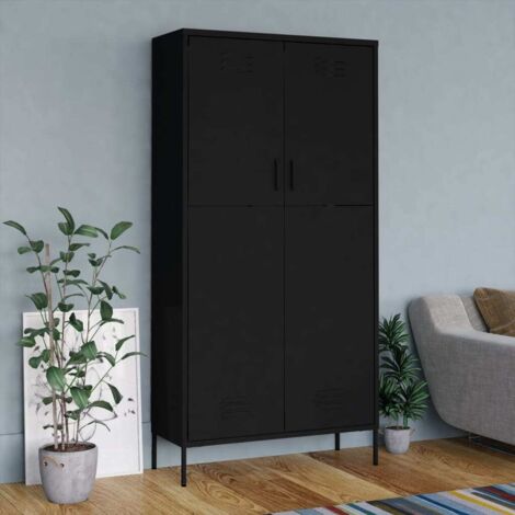 Wardrobe Black 90x50x180 cm Steel vidaXL