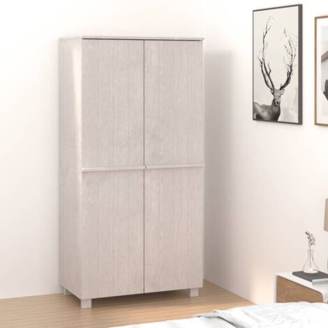 Wardrobe HAMAR White 89x50x180 cm Solid Wood Pine vidaXL
