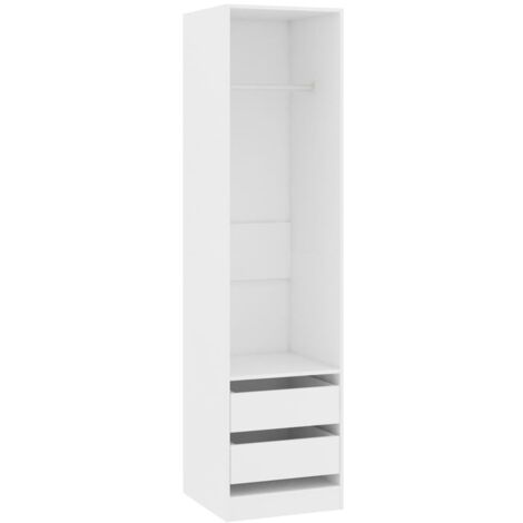 Wardrobe with Drawers White 50x50x200 cm Engineered Wood vidaXL