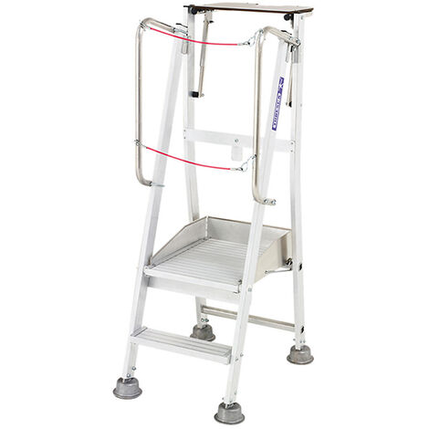 Warenlager Stehleiter de 1 Stufen - Maximale Arbeitshöhe 2.30m - 2273101/ALU